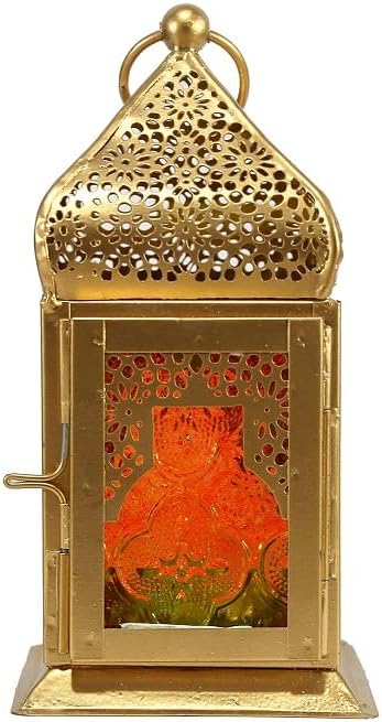 Glass Hanging Lamp for Home & Office Decor, Gifting, Festival, Decoration Item, Beautiful Colorful Glass Lamp (Pack of 1) Size : 16.25 x 8.75 cm, Multicolor